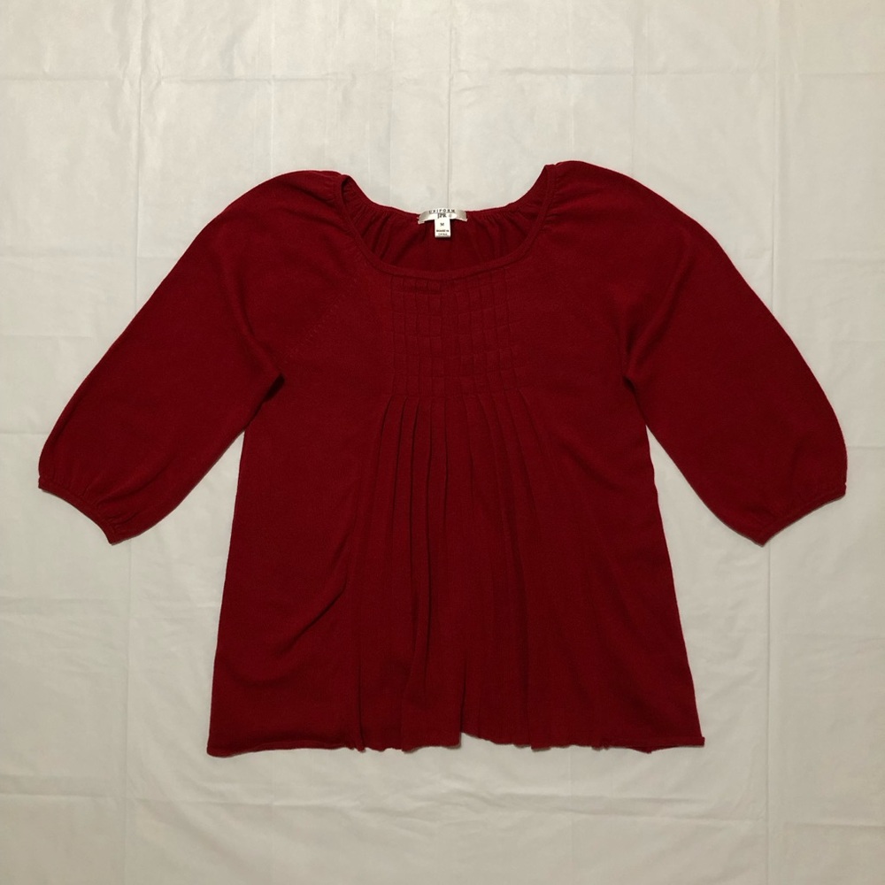 Uniform JPR Women’s 3/4 Sleeve Pullover Stretch Pleated Red Top M